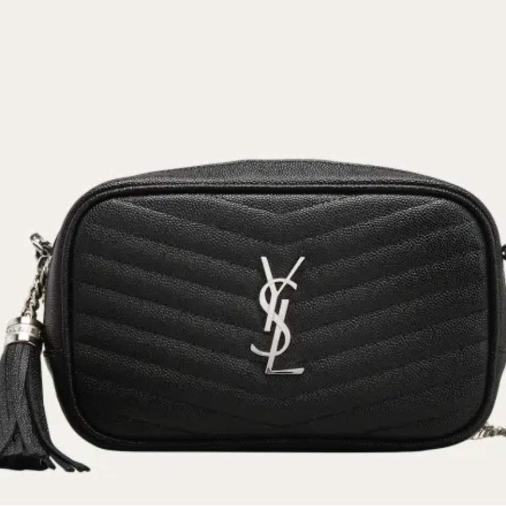 Saint Laurent shoulder bag in chevron-quilted powder-grain calf leather.
